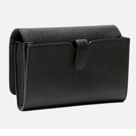 New Michael Kors Jet Set Travel Medium Phone Crossbody Saffiano Leather Black - Picture 3 of 6